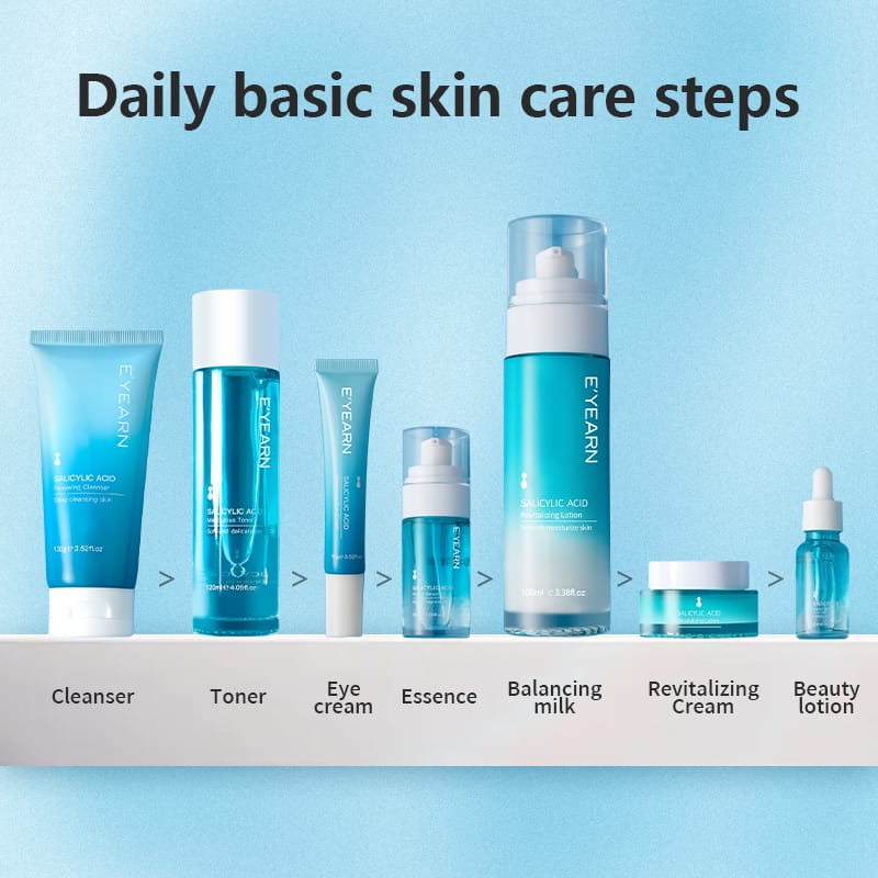 Kit Soin Visage 7 Pièces – Acide Salicylique & Collagène